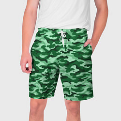 Шорты на шнурке мужские Зеленый монохромный камуфляж, цвет: 3D-принт