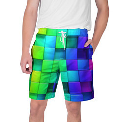 Шорты на шнурке мужские Color geometrics pattern Vanguard, цвет: 3D-принт
