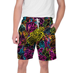 Шорты на шнурке мужские Cyber space pattern Fashion 3022, цвет: 3D-принт
