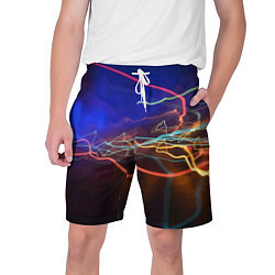 Шорты на шнурке мужские Neon vanguard pattern Lightning Fashion 2023, цвет: 3D-принт