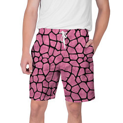 Шорты на шнурке мужские Шерсть розового жирафа, цвет: 3D-принт