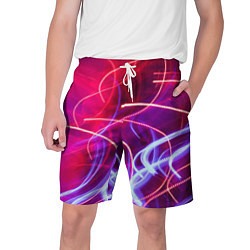 Шорты на шнурке мужские Неоновые огни Абстракция, цвет: 3D-принт