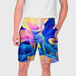 Шорты на шнурке мужские Цветочный красочный паттерн, цвет: 3D-принт