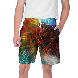 Шорты на шнурке мужские Portal - Neon Space - туннель из энергетических па, цвет: 3D-принт