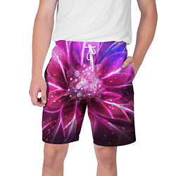 Шорты на шнурке мужские Неоновый Цветок Neon Flower, цвет: 3D-принт