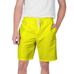 Мужские шорты Однотонный неоновый лимонный желтый тон