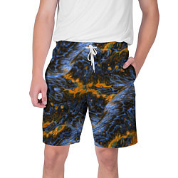 Шорты на шнурке мужские Оранжево-Синяя Вулканическая Лава, цвет: 3D-принт