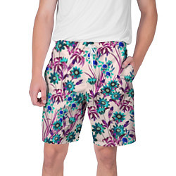 Мужские шорты Цветы Летние Фиолетовые Рудбеки