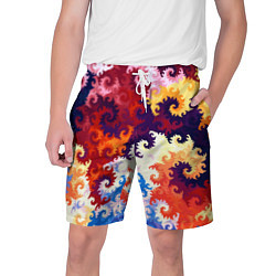 Шорты на шнурке мужские Красочный фрактальный паттерн Fashion trend, цвет: 3D-принт