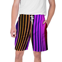 Шорты на шнурке мужские Неоновые линейные фонари - Фиолетовый, цвет: 3D-принт