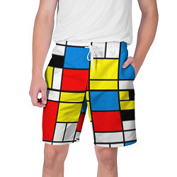 Шорты на шнурке мужские Texture of squares rectangles, цвет: 3D-принт