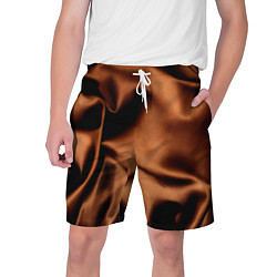 Шорты на шнурке мужские Шелк шоколадный оттенок, цвет: 3D-принт