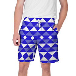 Мужские шорты Бело-синий геометрический узор