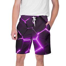 Мужские шорты Фиолетовые неоновые геометрические плиты