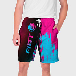 Шорты на шнурке мужские Fiat - neon gradient: по-вертикали, цвет: 3D-принт