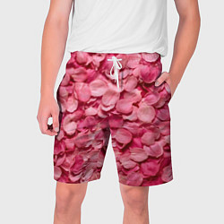 Шорты на шнурке мужские Лепестки прекрасных роз, цвет: 3D-принт
