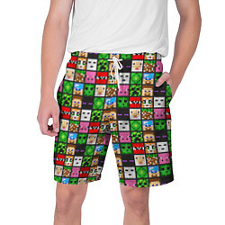 Шорты на шнурке мужские Minecraft - characters, цвет: 3D-принт