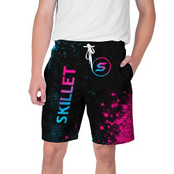 Шорты на шнурке мужские Skillet - neon gradient: надпись, символ, цвет: 3D-принт
