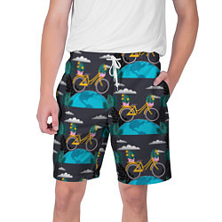 Шорты на шнурке мужские Велопрогулка, цвет: 3D-принт