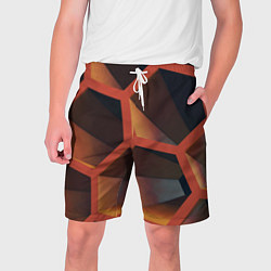 Шорты на шнурке мужские Абстрактные шестигранные фигуры, цвет: 3D-принт