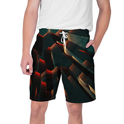 Шорты на шнурке мужские Абстрактная геометрия во тьме, цвет: 3D-принт