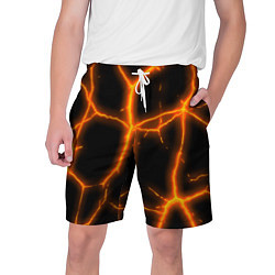 Шорты на шнурке мужские Оранжевые неоновые трещины, цвет: 3D-принт