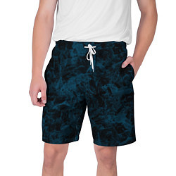 Шорты на шнурке мужские Синий и черный мраморный узор, цвет: 3D-принт