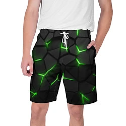 Шорты на шнурке мужские Green neon steel, цвет: 3D-принт