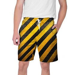 Шорты на шнурке мужские Черно-желтая опасность, цвет: 3D-принт