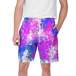 Мужские шорты Разбрызганная фиолетовая краска - светлый фон