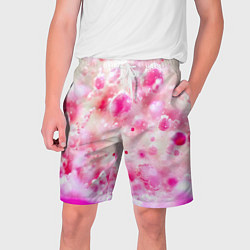 Шорты на шнурке мужские Розовое множество красок и пузырей, цвет: 3D-принт