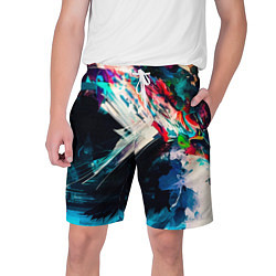 Шорты на шнурке мужские Разноцветные мазки краски, цвет: 3D-принт