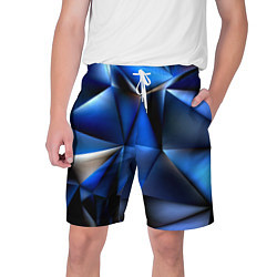 Шорты на шнурке мужские Polygon blue abstract, цвет: 3D-принт