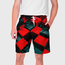 Мужские шорты Кубы геометрии красный и чёрный