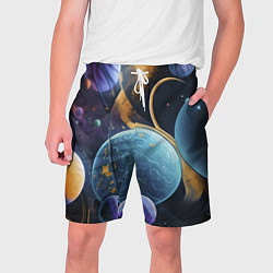 Шорты на шнурке мужские Планеты во вселенной, цвет: 3D-принт