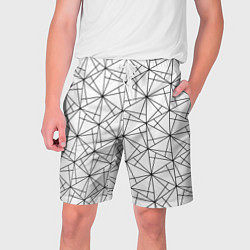 Мужские шорты Чёрно-белый геометрический треугольный узор
