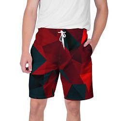 Шорты на шнурке мужские Битва кубов красный и черный, цвет: 3D-принт