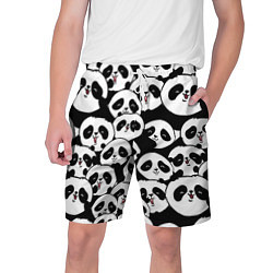 Шорты на шнурке мужские Весёлые панды, цвет: 3D-принт