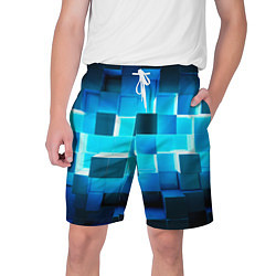 Шорты на шнурке мужские Неоновые кубы с подсветкой, цвет: 3D-принт
