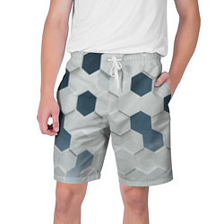 Шорты на шнурке мужские Геометрические шестиугольники, цвет: 3D-принт