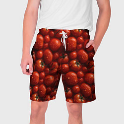 Шорты на шнурке мужские Сочная текстура из томатов, цвет: 3D-принт