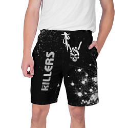 Мужские шорты The Killers и рок символ на темном фоне