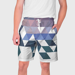 Мужские шорты Абстрактные разноцветные треугольники в паттерне