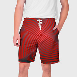 Шорты на шнурке мужские Орнамент из красных линий, цвет: 3D-принт