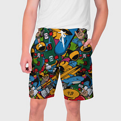 Шорты на шнурке мужские Скейт-зомби микс, цвет: 3D-принт