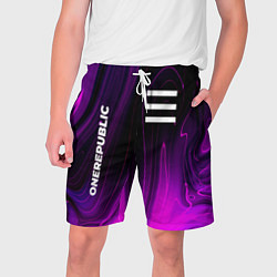 Шорты на шнурке мужские OneRepublic violet plasma, цвет: 3D-принт