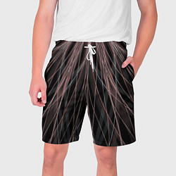 Шорты на шнурке мужские Абстракция линии черно-розовый, цвет: 3D-принт