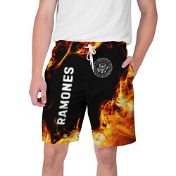 Шорты на шнурке мужские Ramones и пылающий огонь, цвет: 3D-принт