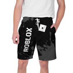 Мужские шорты Roblox glitch на темном фоне: надпись, символ