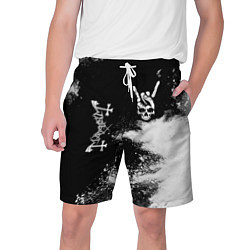 Шорты на шнурке мужские Mayhem и рок символ на темном фоне, цвет: 3D-принт